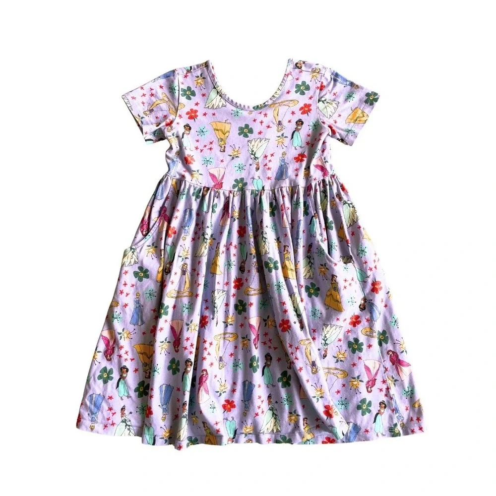 Hanna Andersson Disney Princess Super Soft Skater Dress Pockets - 8